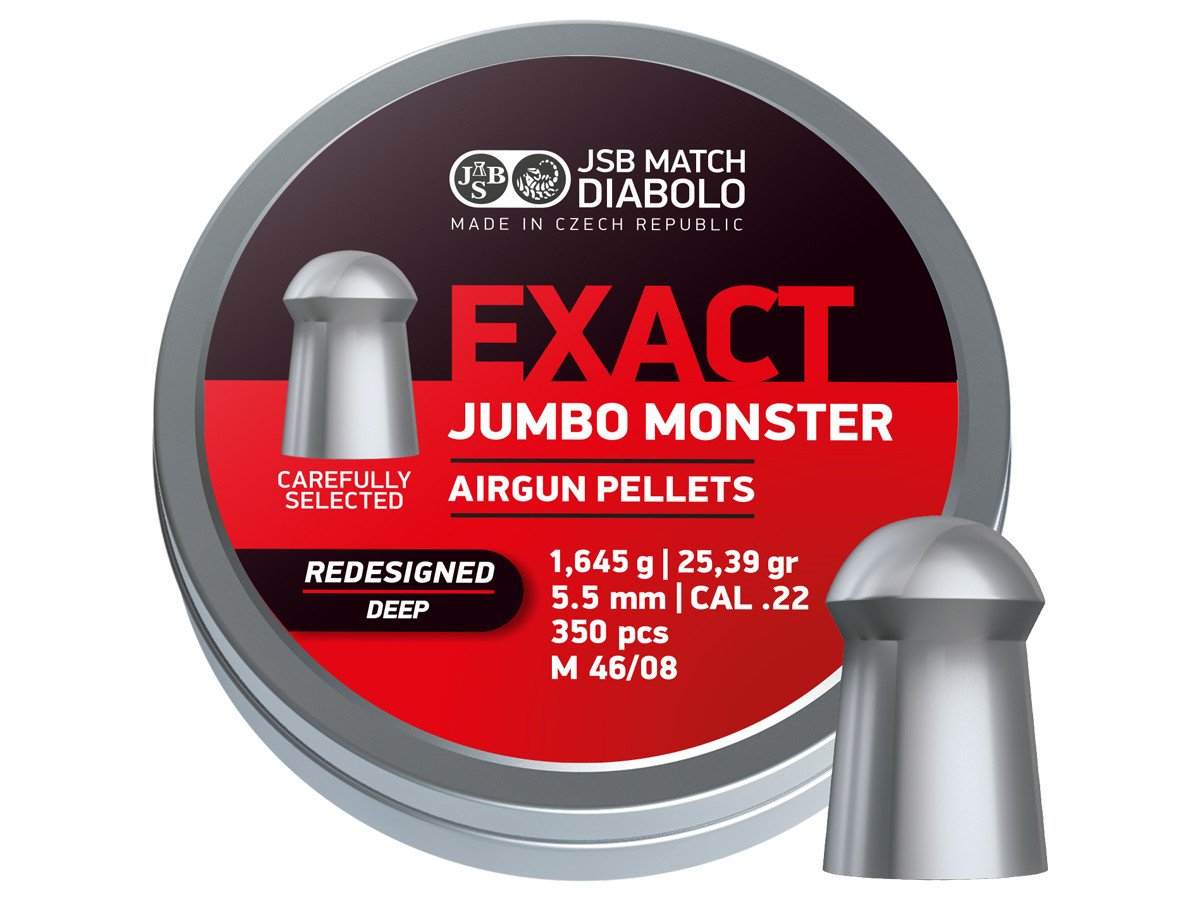 1702406386.jpg JSB Redesigned Match Diabolo Exact Jumbo Monster, .22 Cal, 25.39gr - Image 1